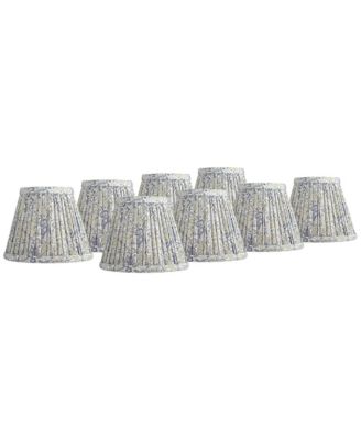 Nelle 3 1/2" Top x 6" Bottom x 5" High x 5" Slant Print Lamp Shade Replacement Set of 8 Pleated Clip On Candelabra
