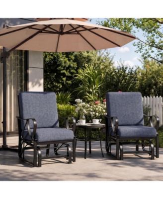Set of 2 Outdoor Glider Rocking Chair, Glider Swing Chair for Garden, Yard, Lawn, Patio Rocker