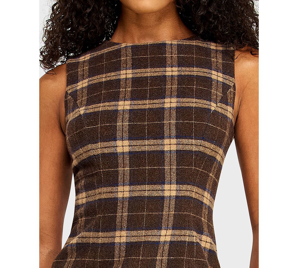 Alex & Sophia Juniors' Plaid Crewneck Tie-Back Mini Dress view 4 — MAYCSS fashion products