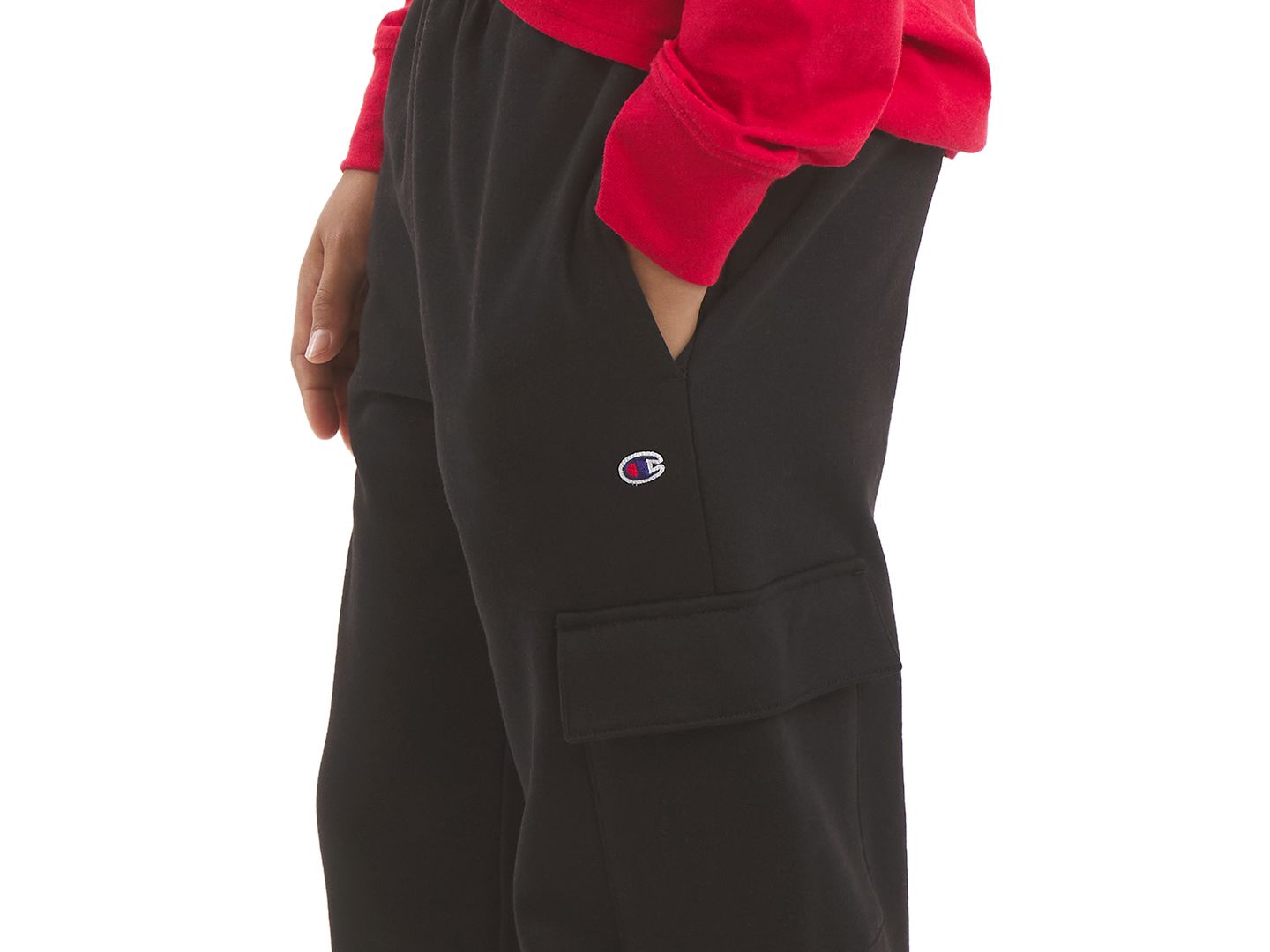 Брюки Champion Straight Leg Cargo Pants для мальчиков, цвет: Чёрный оникс — фото 3