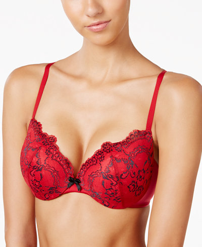 Maidenform Love the Lift Cross Dye All Over Lace Push-Up Plunge Bra DM9900
