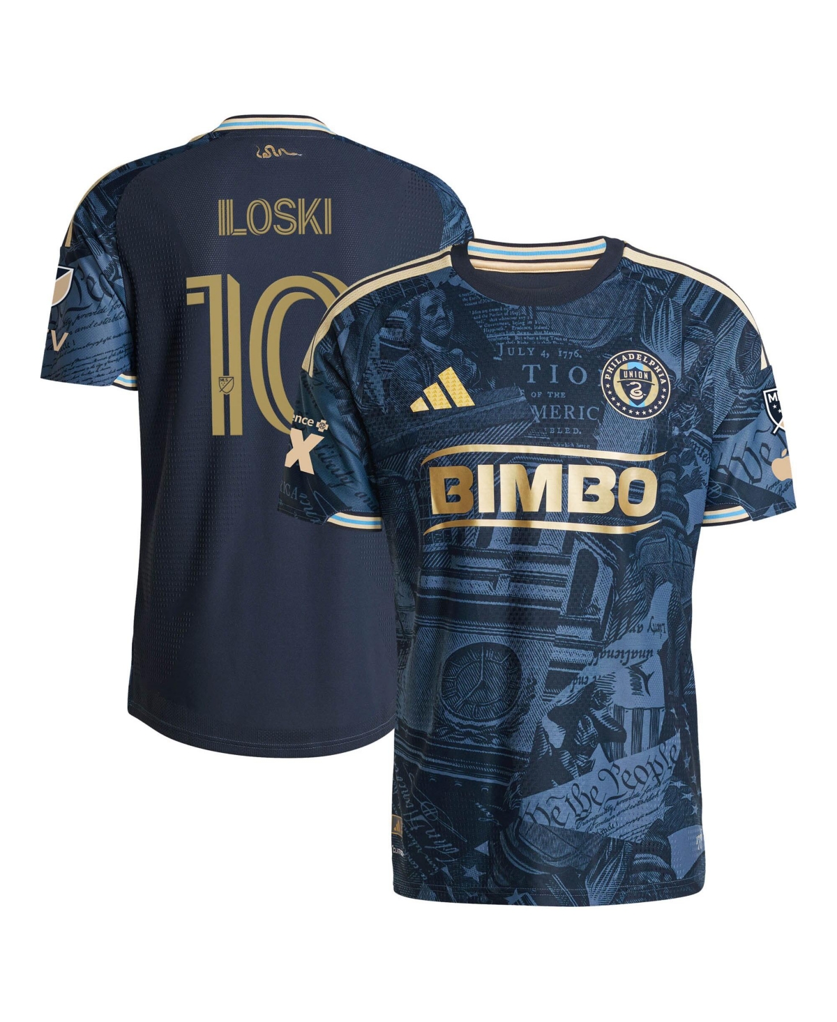 Adidas Men's Milan Iloski Navy Philadelphia Union 2026 1776 Kit On-Field Authentic Patch Jersey