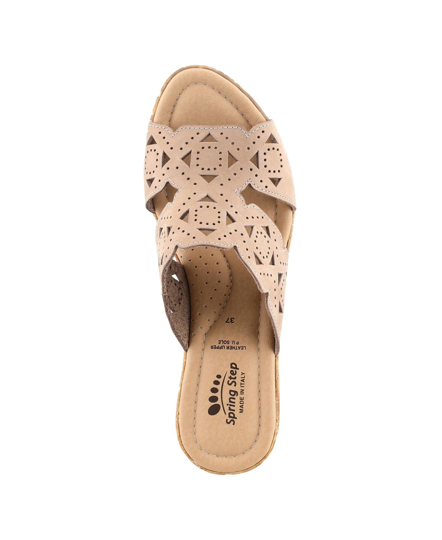 Женские сандалии Spring Step Flamyo Slide Sandal with Leather Upper, цвет: Бежевый нубуковый — фото 4