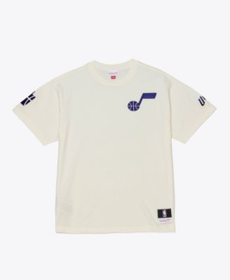 Men's Cream Utah Jazz Hardwood Classics Chainstitch Premium T-Shirt