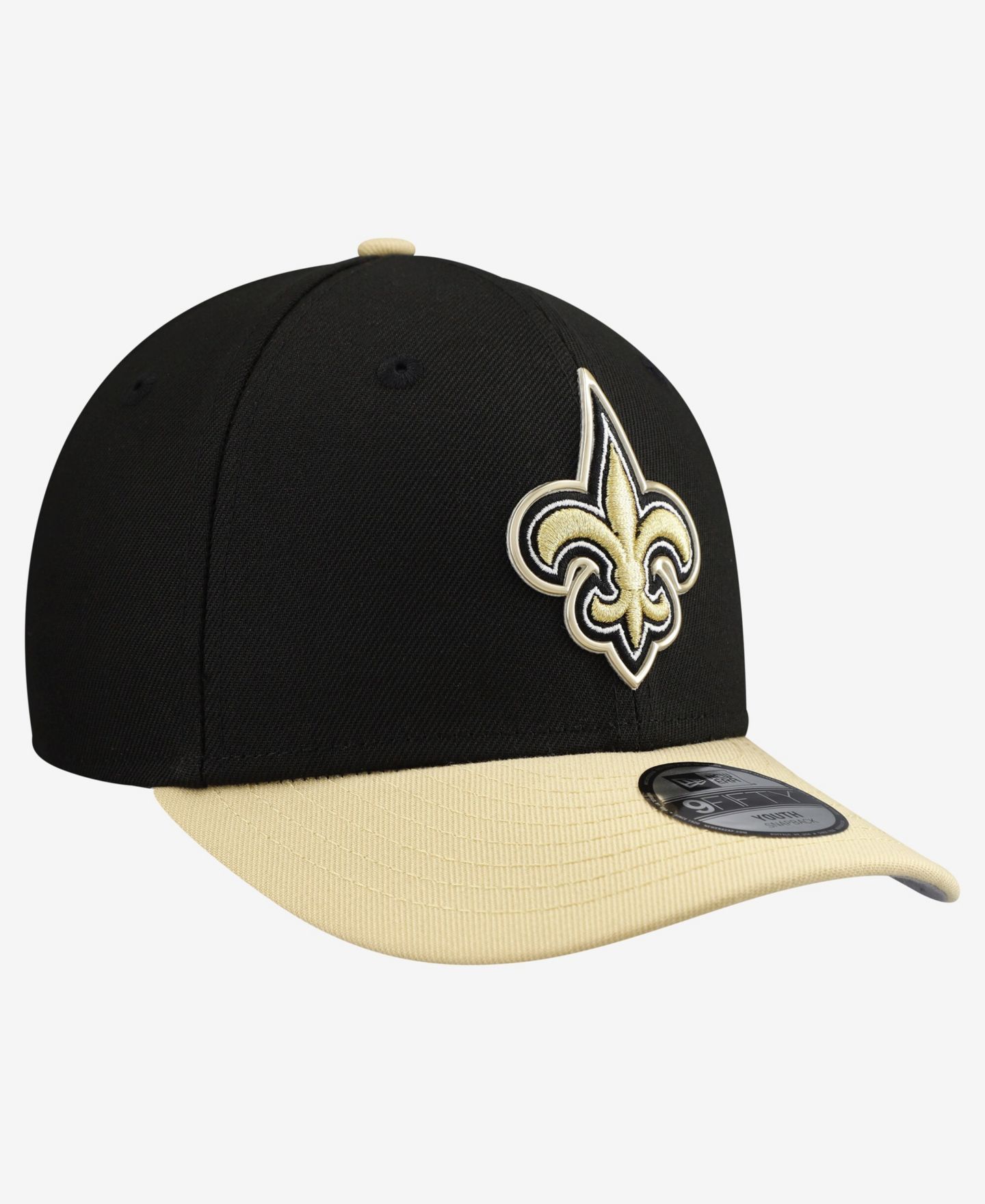Детская кепка New Era Black/Gold New Orleans Saints 2026 NFL Draft Pre-Curved 9FIFTY Snapback Hat — фото 4