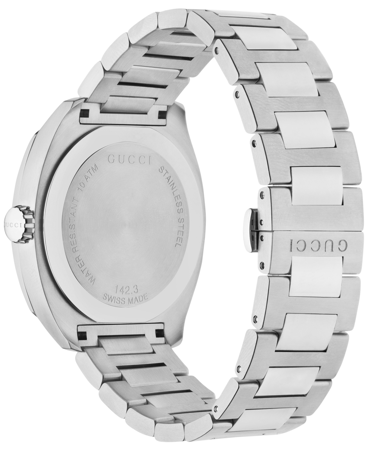 Shop Gucci Men's Gg2570 Swiss Stainless Steel Bracelet Watch 41mm Ya142301 In Black