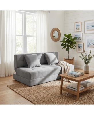 Multi-Functional Folding Floor Sofa Bed with Pillows - Convertible High-Density Foam Sleeper Chair with Washable Cover for Modern Small Spaces