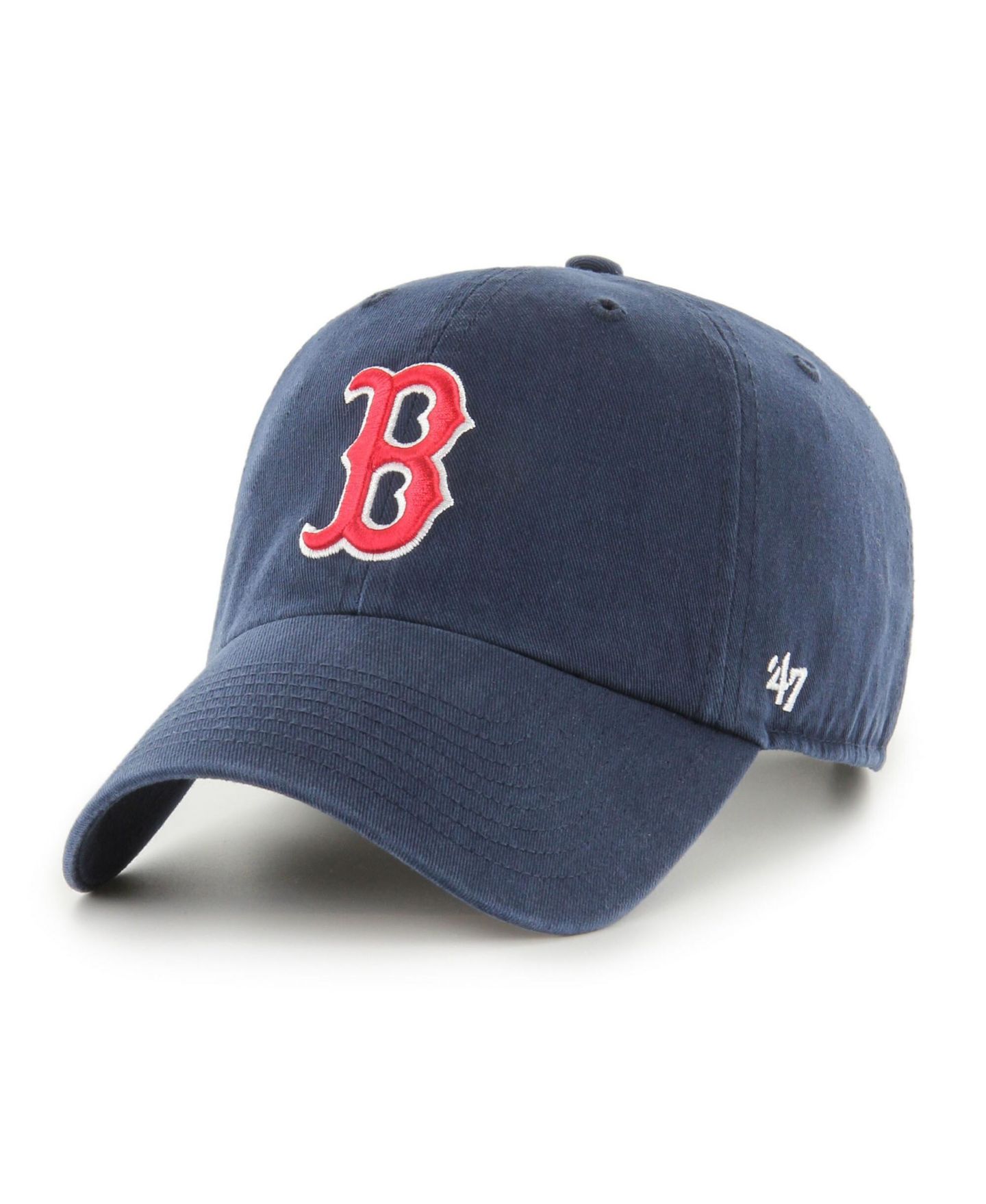 Мужская кепка '47 Brand Navy Boston Red Sox Primary Logo Clean Up Adjustable Hat — фото 1