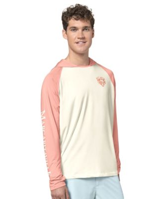 Men's Cream/Amber Chicago Bears Sand, Sea, Sunsets Long-Sleeve Rashguard Hoodie