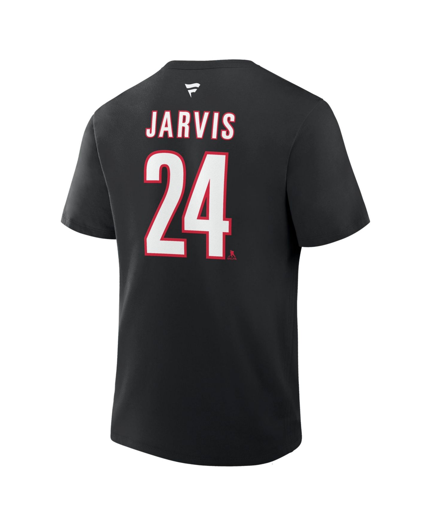 Мужская футболка Fanatics Seth Jarvis Black Carolina Hurricanes Authentic Stack Name & Number — фото 3
