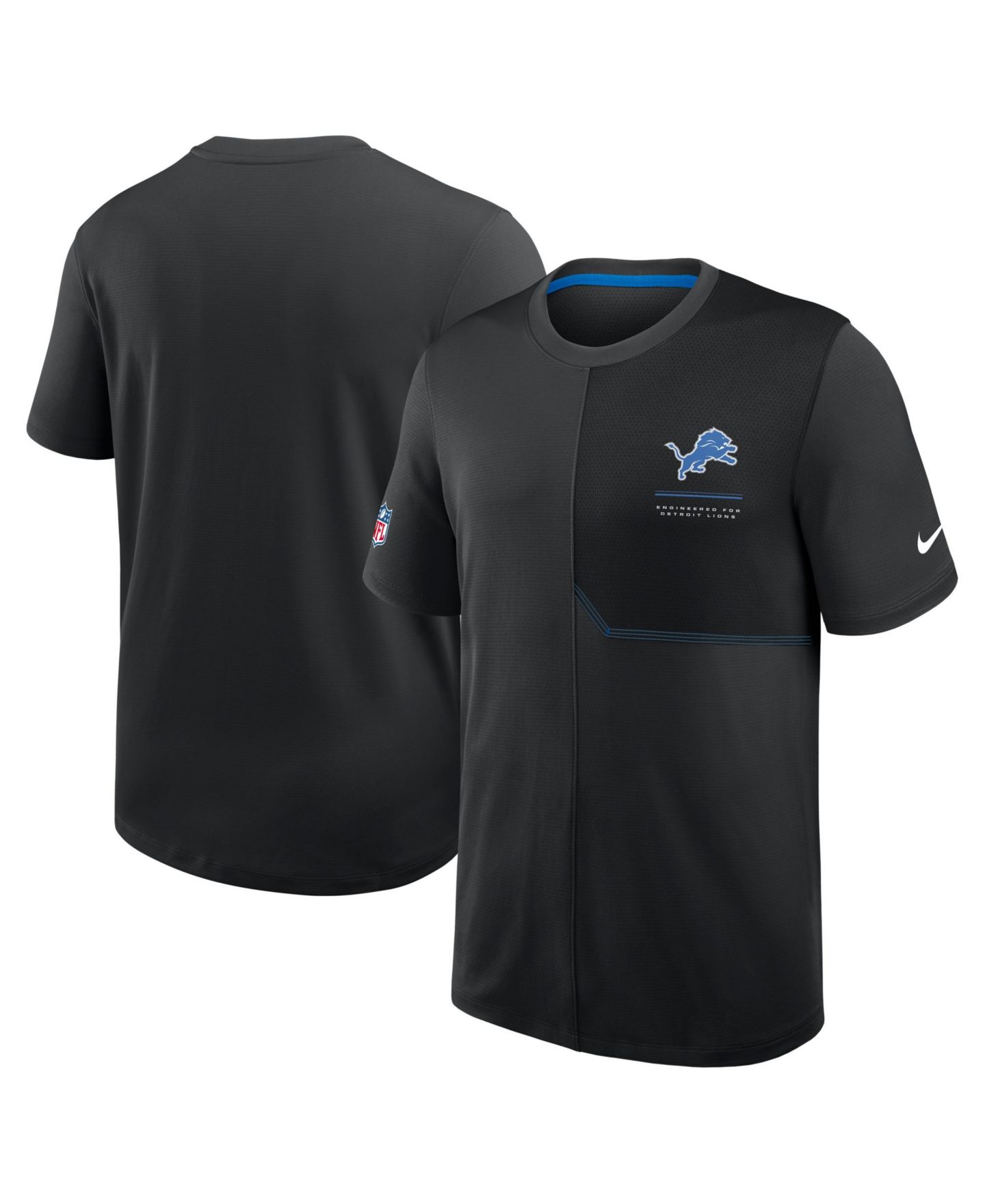 Мужская футболка Nike Black Detroit Lions Sideline UV Dri-FIT Coaches — фото 1