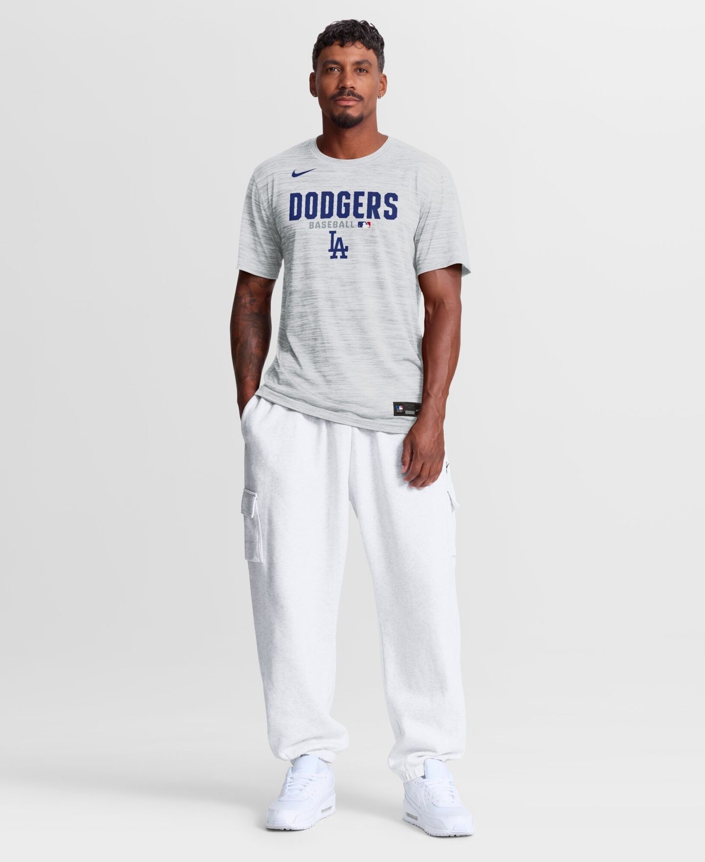 Мужская футболка Nike White Los Angeles Dodgers Authentic Collection Velocity Dri-FIT — фото 3