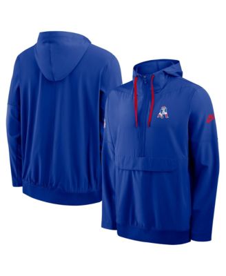 Men's Royal New England Patriots Alt Anorak Half-Zip Hooded Jacket