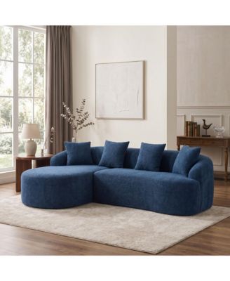 L-Shape Sectional Sofa, 30D High-Density Foam Modular Chenille Couch for Living Room