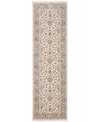 Maharaja 5091Z Ivory and Blue 2'3" x 7'6" Runner Rug