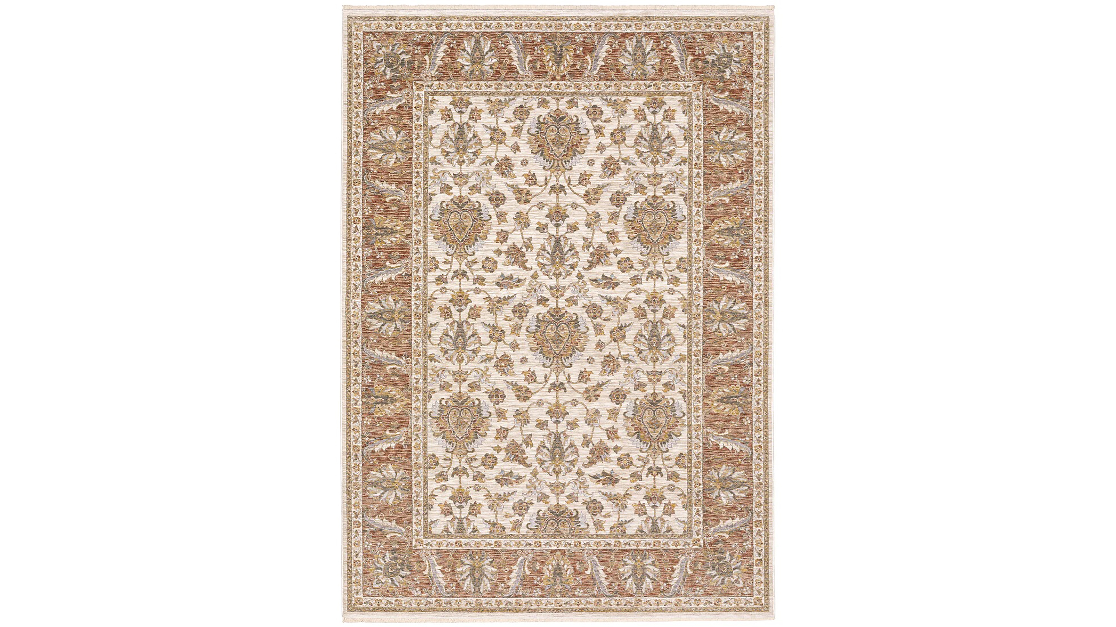 Oriental Weavers Maharaja 5091Z Rust and Ivory 5'3" x 7'6" Area Rug