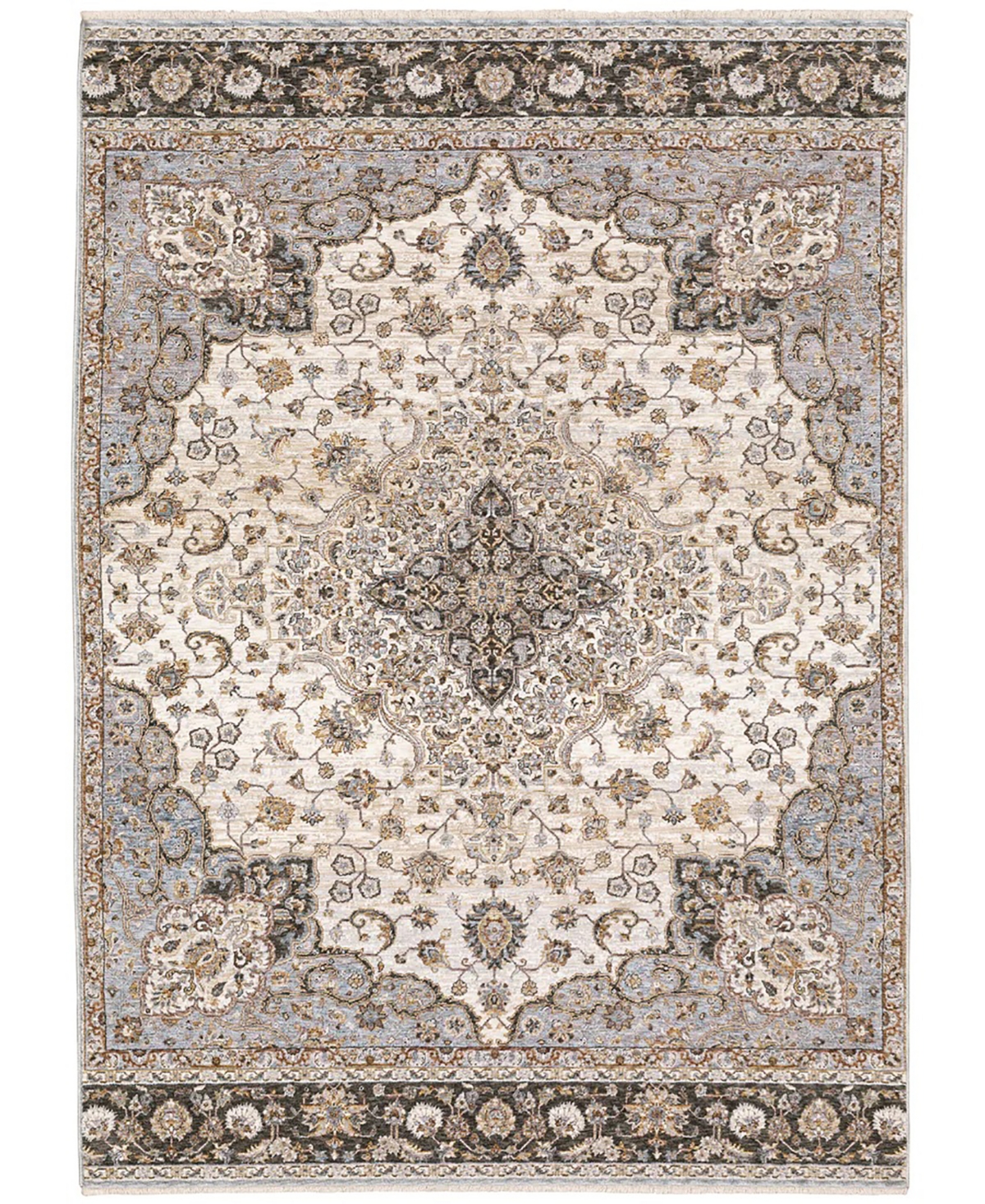 Oriental Weavers Maharaja 660J Ivory and Blue 7'10" x 10'10" Area Rug