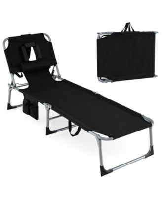 Folding Tanning Chair with Face and Arm Holes and Pillow