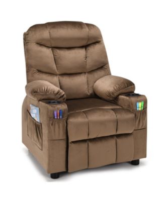 Padded Kids Recliner Chair with Cup Holder and Footrest
