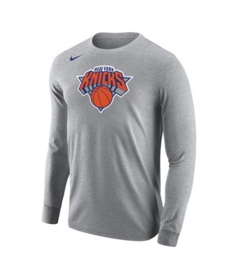 Men's Gray New York Knicks Core Long Sleeve T-Shirt