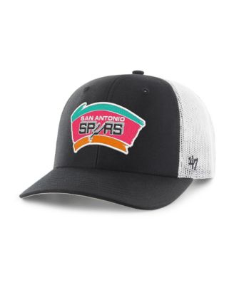 Men's Black San Antonio Spurs Hardwood Classics Trucker Adjustable Hat