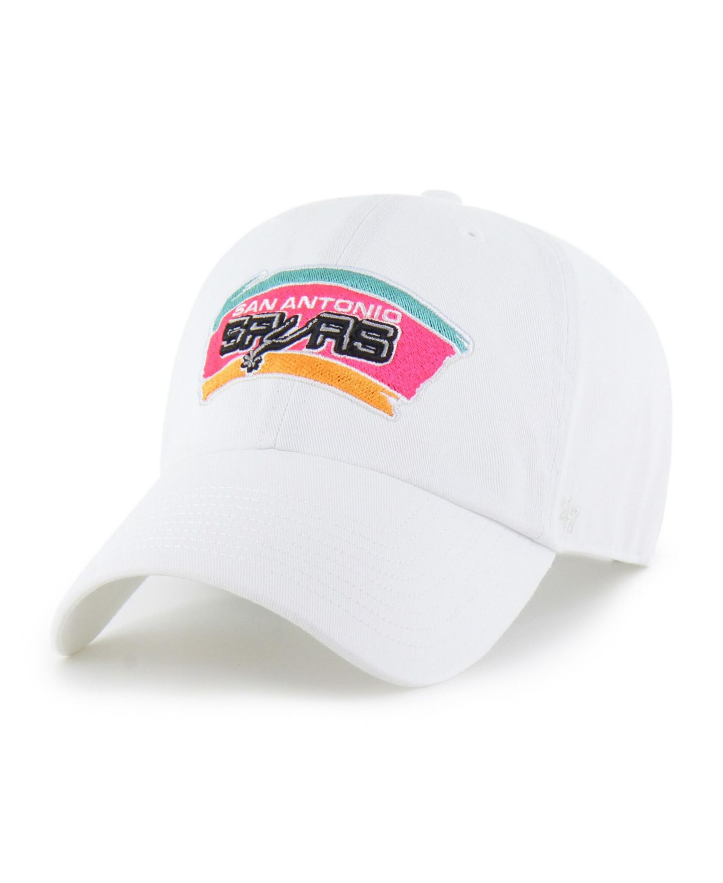Мужская кепка '47 Brand White San Antonio Spurs Hardwood Classics Clean Up Adjustable Hat — фото 1