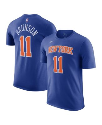 Men's and Women's Jalen Brunson Blue New York Knicks Name & Number T-Shirt - Icon Edition