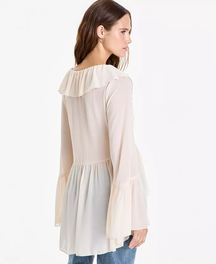 Women's Chiffon Ruffle Tunic Blouse - thumbnail 6