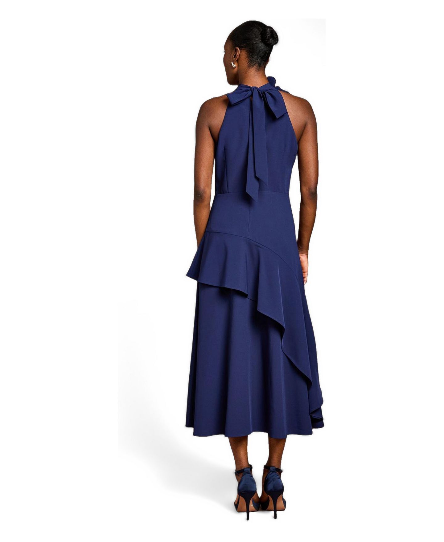 Женское платье Coast Corsage High Neck Midi, цвет: Тёмно-синий — фото 3