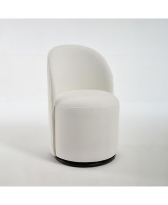 Swivel Barrel Chair Velvet Dining Chair 360 Degree Round Armless Accent Chair for Bedroom Living Room