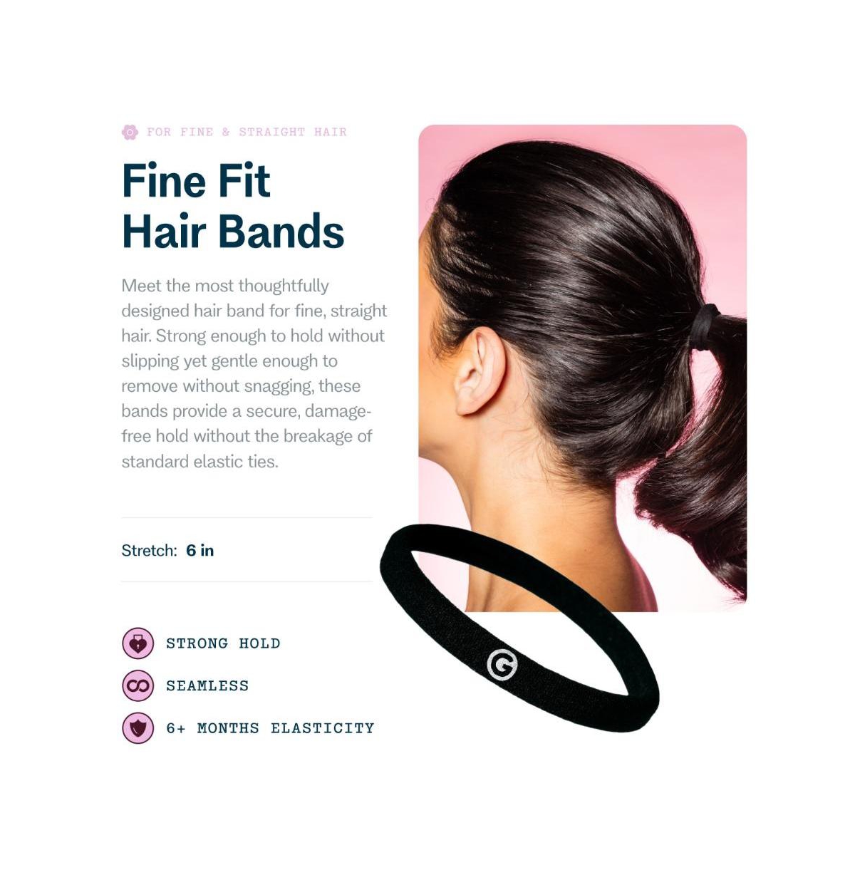 Gimme Beauty Fine Hair Elastic Bands - Slim-Fit Elastic Ties for Fine, Brittle