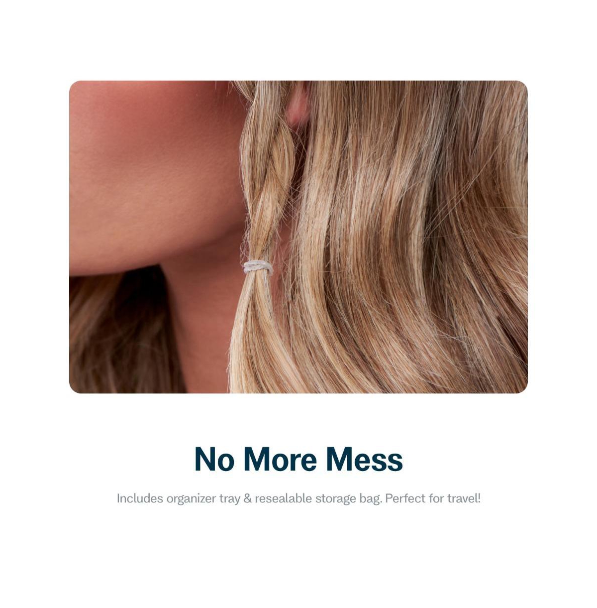 Gimme Beauty Medium Hair Premium Elastics - Clear Hair Ties with Innovative Storage Stack - No-Slip, Durable Bands for All Day Use