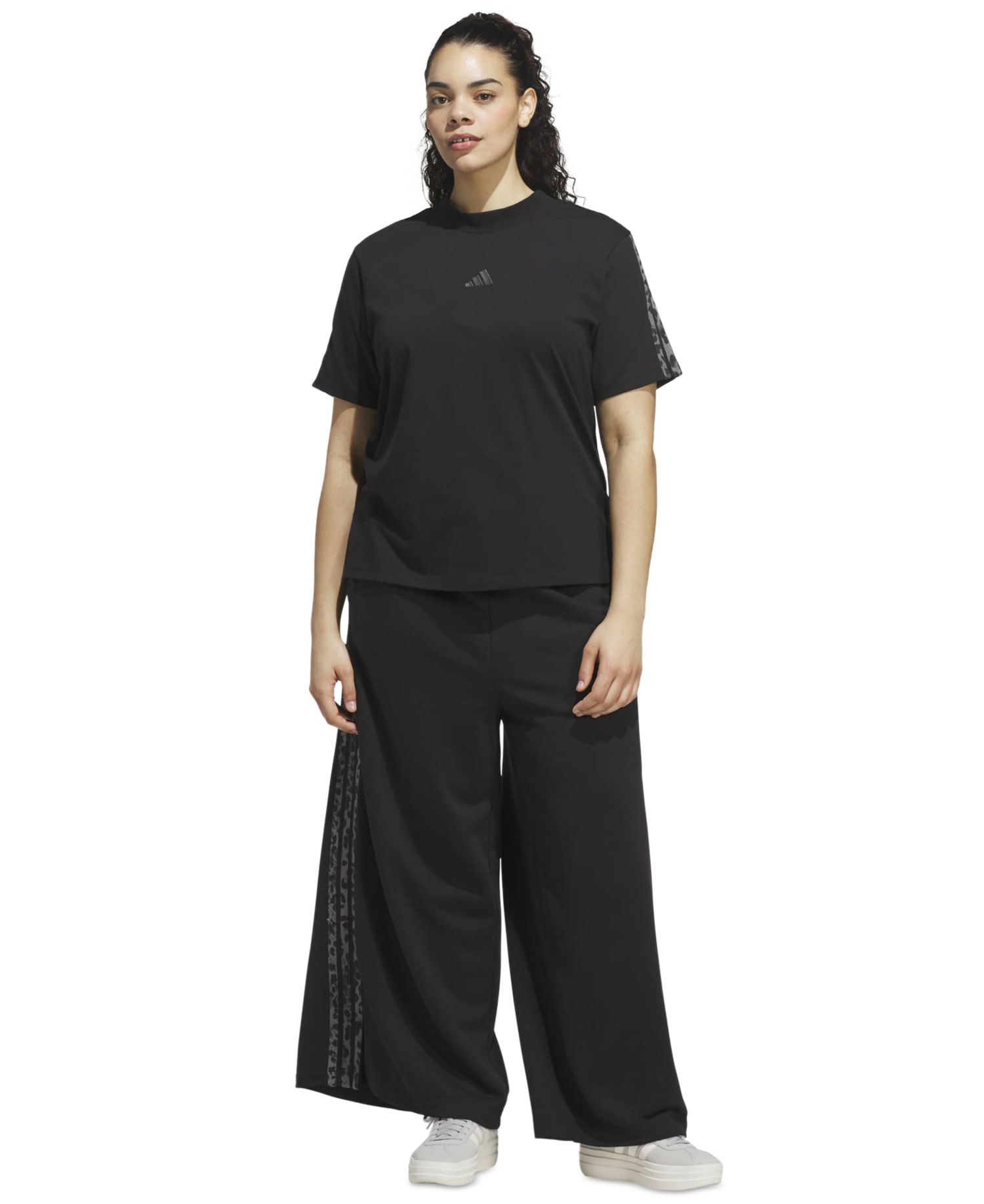 Plus Size Animal Print French Terry Pants