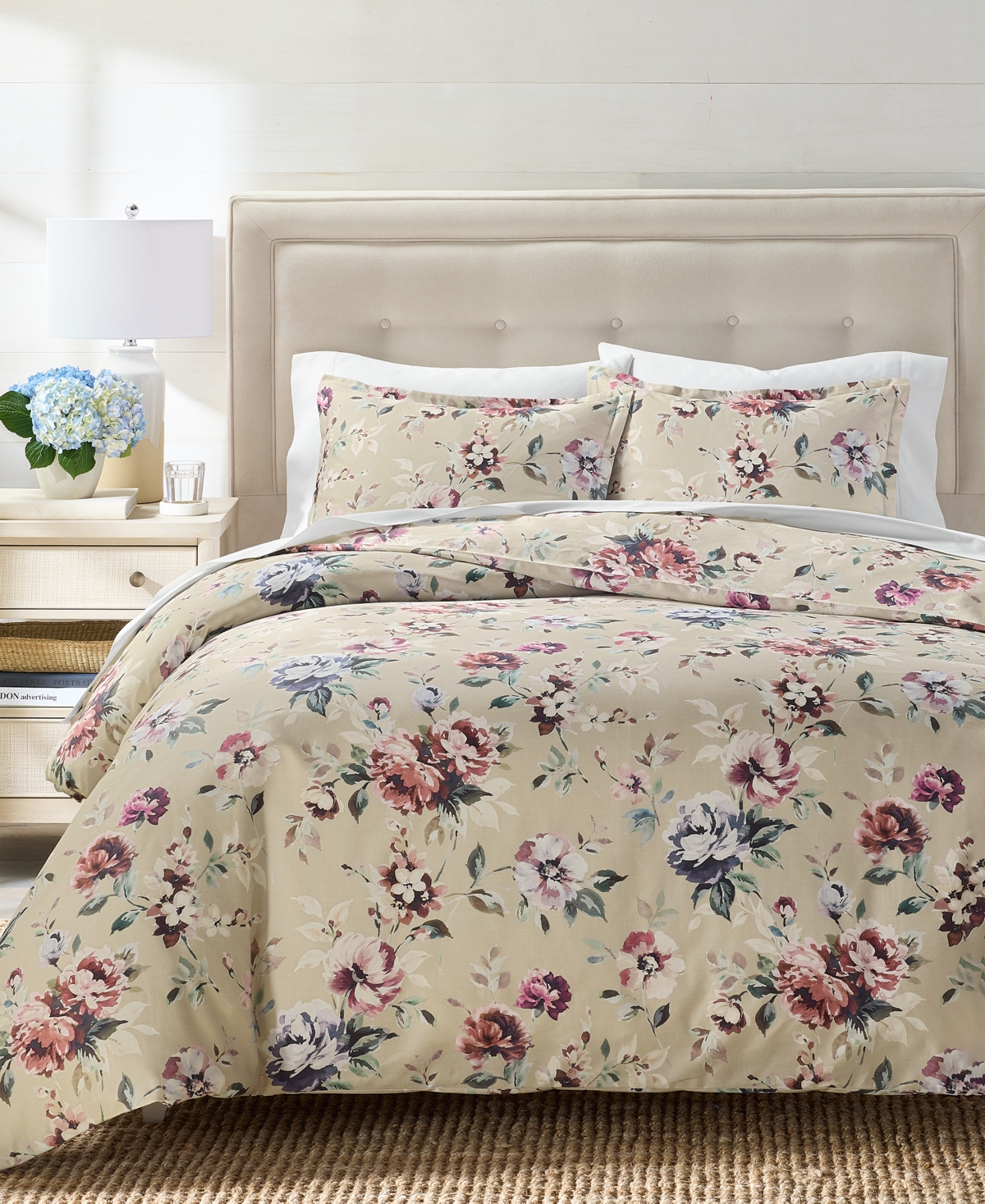 Charter Club Ophelia Floral 3-Piece Duvet Cover Set, Full/Queen, Macy's Exclusive