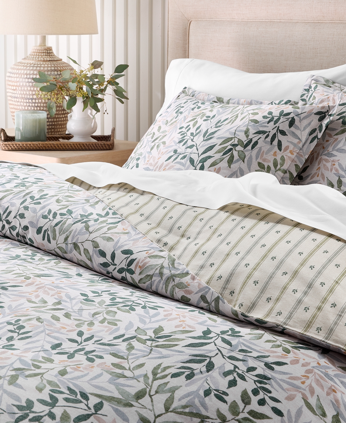 Charter Club Linden Vines 3-Piece Duvet Cover Set, Full/Queen, Macy's Exclusive