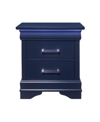 24" Wood Lighted Two Drawer Nightstand