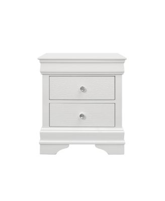 24" Wood Shagreen Two Drawer Nightstand