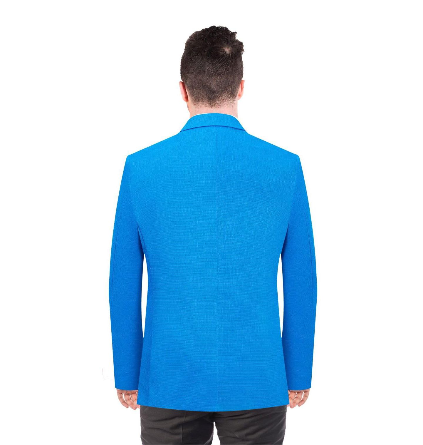 Мужская куртка Elie Balleh Slim Fit Solid Blazer Sports Coat, цвет: Королевский синий — фото 2