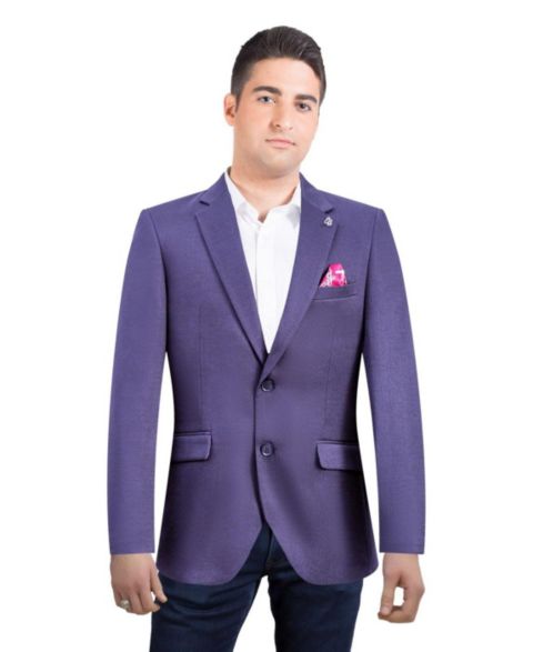 Мужской пиджак Elie Balleh Slim Fit Solid Blazer Sports Coat, цвет: Тёмно-синий