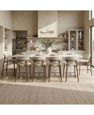 Set of 6 25.5" Counter Height Stools with Back for Kitchen Island