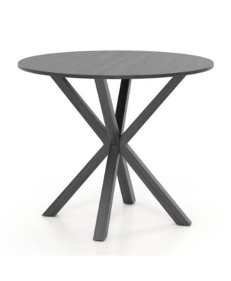 Modern 36 Inch Wood Dining Table with Pedestal Base 2 to 4 Person Use
