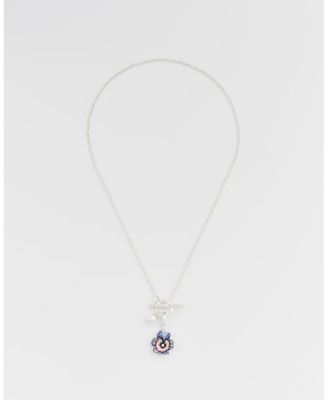 Pansy and Pearl Toggle Necklace