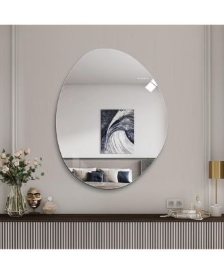 Modern Asymmetrical Wall Mirror, HD Copper-Free Vanity Mirror for Bathroom, Living Room and Entryway
