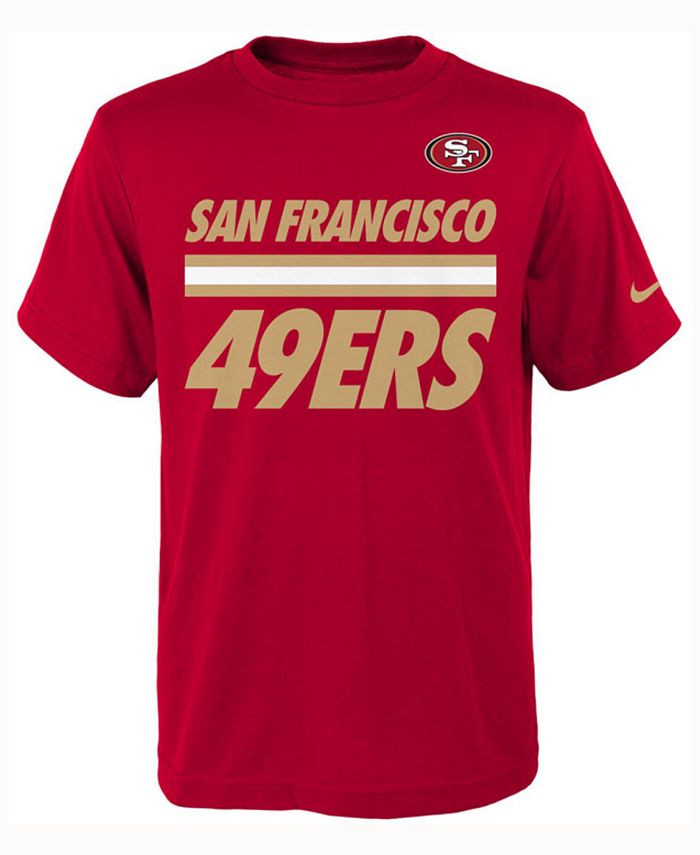 Nike Kids San Francisco 49ers Team Stripe T Shirt Big Boys 8 20