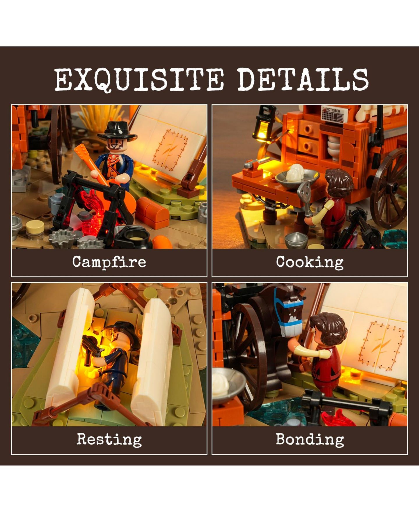 Детский конструктор Lumibricks Cowboy Camp Light-Up 542-Piece Building Set, Ages 18+ — фото 9
