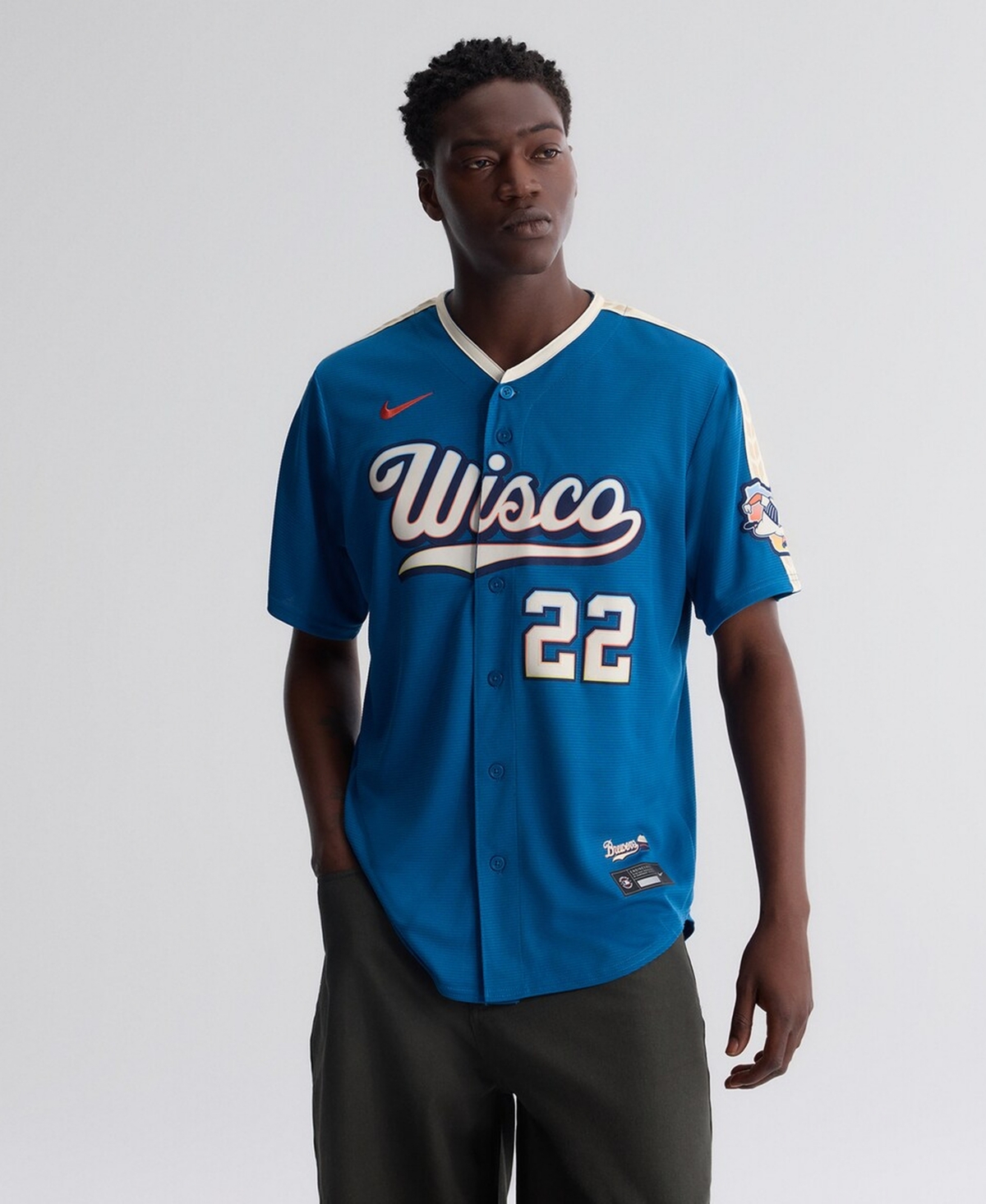 Nike Men's Christian Yelich Mineral Blue Milwaukee Brewers 2026 City Connect Stadium Jersey