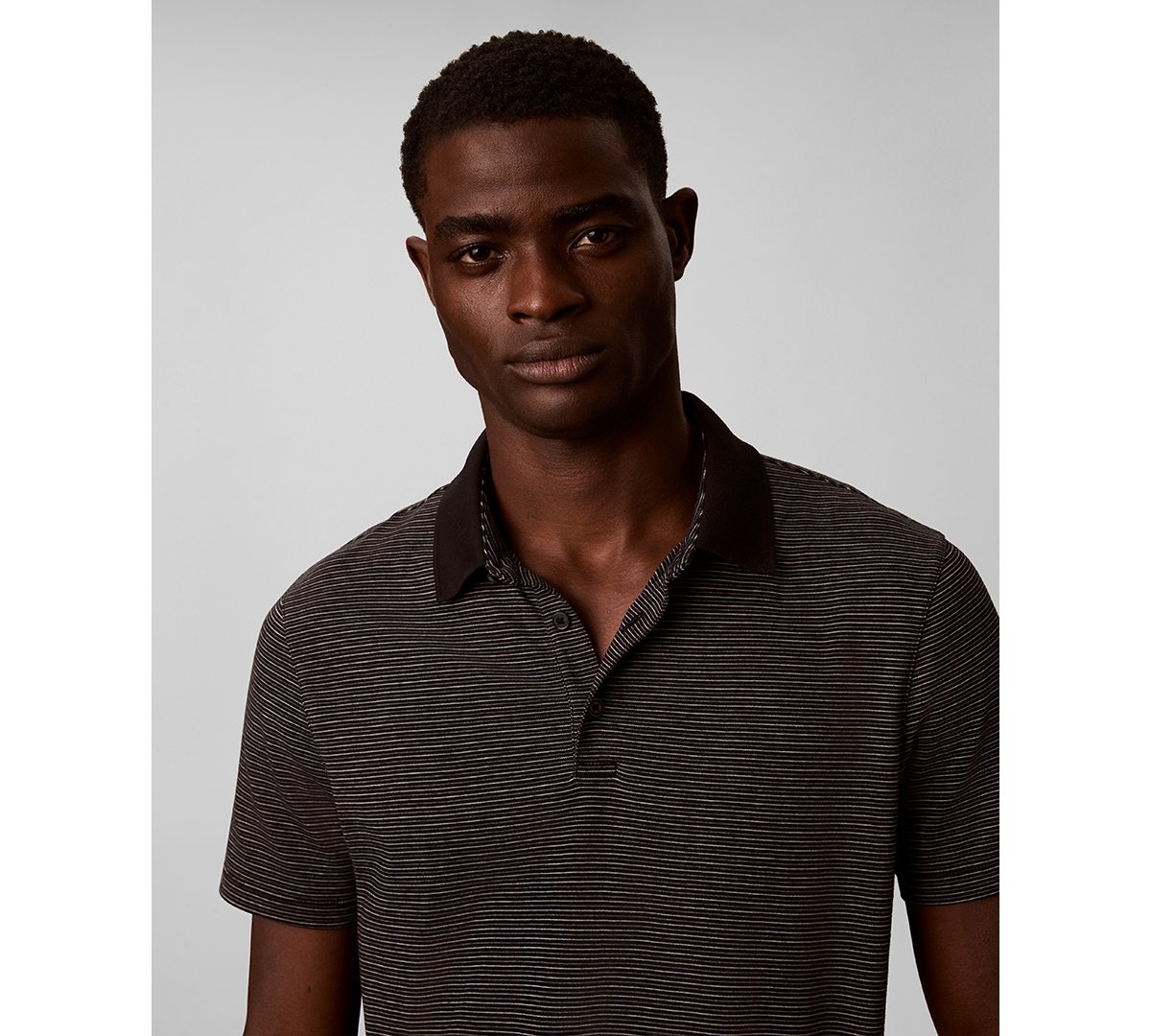 Calvin Klein Men's Supima Cotton horizontal Stripe Polo Shirt