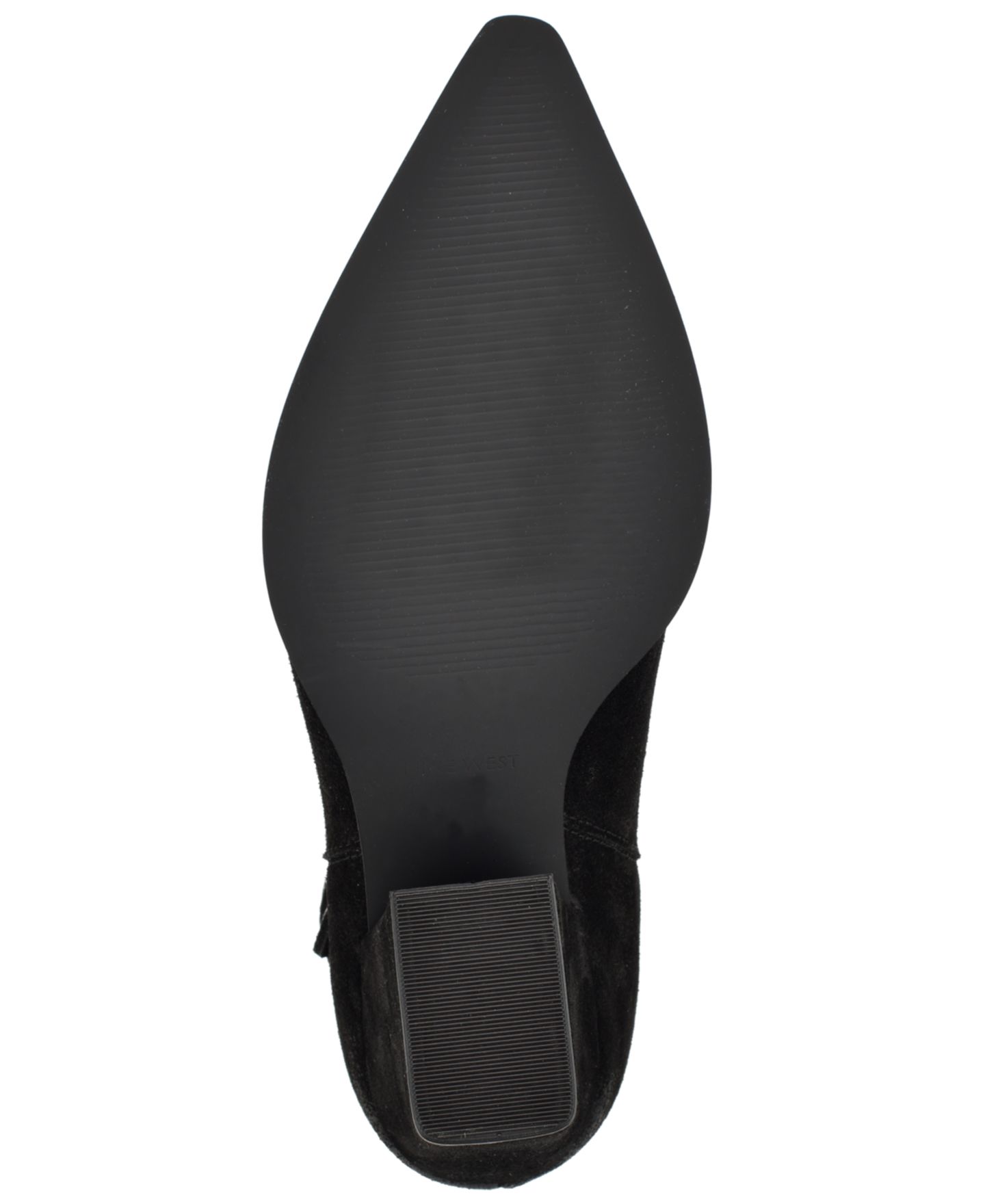 Женские ботинки Nine West Weslie Suede Western Block Heel Booties, цвет: Чёрный замшевый — фото 5