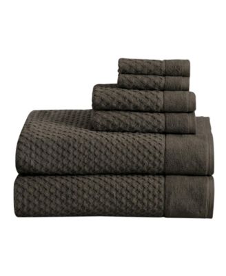  Cotton Diamond Waffle Texture 6pieces Bath Sheet Set