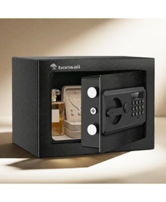0.23 Cu Ft Premium Safe Box with Keypad, Type-C Emergency Power, Dual Steel Bolts and Removable Shelf for Home/Office Storage